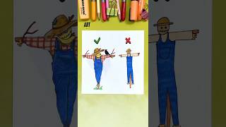 Easy Scarecrow Drawing art artist shorts ytshorts easy scarecrow drawing crow scary [upl. by Ayidan]