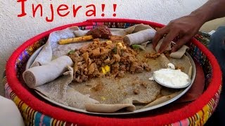 How to eat typical Ethiopian food Injera [upl. by Sands]