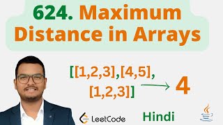 624 Maximum Distance in Arrays  Java  Leetcode  Hindi [upl. by Langley239]