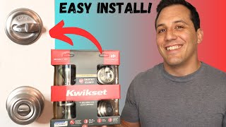 How to Install a Doorknob and Deadbolt in 10 minutes  Kwikset Lock Install with Smart Key [upl. by Cleodell]