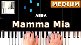 ✅ ABBA  Mamma Mia  MEDIUM Piano Tutorial [upl. by Reld294]