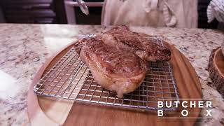 How to Sear 100 Grassfed Beef ButcherBox NY Strip Steak  Sear [upl. by Nosdivad]