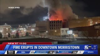 Crews fighting fire at ParksBelk Building in downtown Morristown [upl. by Shanleigh718]