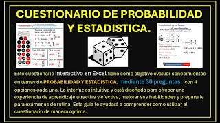 PROBABILIDAD Y ESTADISTICA CUESTIONARIO INTERACTIVO Y EJEMPLO [upl. by Dail]