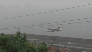 STORM OSCAR landing attempt at Madeira Airport 5623 [upl. by Saduj]