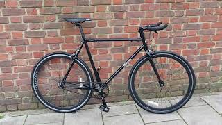 700c QUELLA NERO Black FIXIE  SINGLE SPEED BIKE URBAN BICYCLE 5601 [upl. by Nidraj]