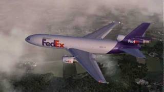 FedEx DC10 landing at Stuttgart FSX [upl. by Dduj]