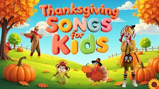 Turkey Wobble amp More  Thanksgiving Songs for Kids [upl. by Irbua]