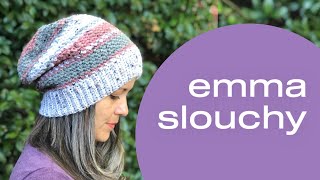 Emma Slouchy Womens Crochet Hat Video Tutorial [upl. by Ardnaeel]