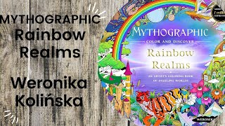 MYTHOGRAPHIC Rainbow Realms  Weronika Kolinska  Adult Colouring Book Flip Through [upl. by Eugaet]