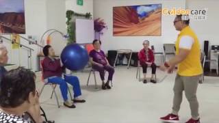 Group exercise on ball games for Ageing Seniors Elderly at goldencare [upl. by Llemaj]