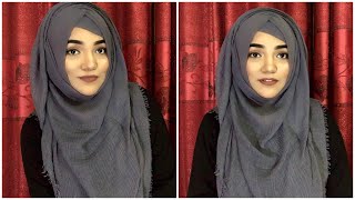 Hijab Tutorial Without Inner Cap with a easy trick😃  Mutahhara♥️ [upl. by Alomeda]