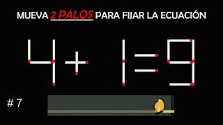 Rompecabezas de cerillas  ¿Puedes arreglar la ecuaciónRompecabezas con cerillas con respuestas [upl. by Burnie635]