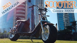 Conheça a nova SCOOTER CLASSICA modelo 2023 com 3000W que chega a 70kmh e é HOMOLOGADA pelo DETRAN [upl. by Ailimat]