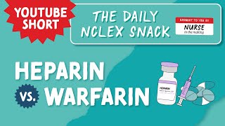 Heparin VS Warfarin shorts nursingschool nursing pharmacology [upl. by Natsreik]