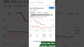 Ease my trip share crash 20😭📉easemytrip stock target price🟣easy trip planners share🟢easemytrip [upl. by Tedder671]