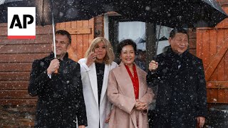 Chinas President Xi Jinping visits Pyrenees mountains with Macron [upl. by Nami165]