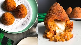 Easy amp Delicious Arancini With Bolognese Sauce The Ultimate Cheesy Fried Appetiser [upl. by Mile]