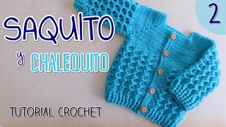 Ajuar Saquito chambrita chaleco tejido a crochet para bebes 22 [upl. by Marsha]