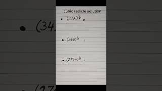 🙂🙂cubic radicle ³√solutionmaths shorts [upl. by Anivel]