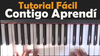 CONTIGO APRENDÍ TUTORIAL PIANO [upl. by Loree]