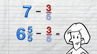 How to Whole Number minus a Fraction [upl. by Samid]