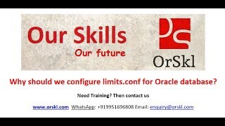 Why should we configure limitsconf for Oracle database [upl. by Blaine]