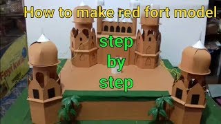 how to make red fort model  red fort model with cardboard paper  Historical place model [upl. by Moyers]