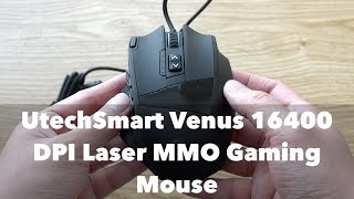 UtechSmart Venus 16400 DPI HighPrecision Laser MMO Gaming Mouse Unboxing amp Features [upl. by Atiker]