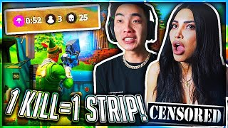 1 KILL  REMOVE 1 CLOTHING PIECE FORTNITE w KIM KARDASHIAN Insane Ending [upl. by Home]