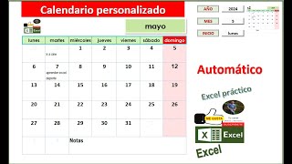 Calendario automatico personalizado y con registro de actividades Parte1 [upl. by Fessuoy]