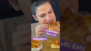 ASMeRi Eats ASMR cheesy baked spaghetti pasta calzone Mukbang bites only shorts viralvideo video [upl. by Auston]