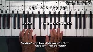 How To Play SALSA Style Piano Lesson EASY KoolPiano EricBlackmonGuitar [upl. by Jurkoic]