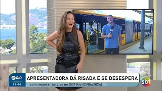 Apresentadora dá risada e se desespera com o repórter ao vivo no quotSBT Rioquot 01042024 [upl. by Holden889]