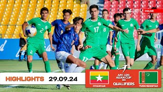 HIGHLIGHTS  Myanmar  Turkmenistan  AFC U20 ASIAN CUP QUALIFIERS  GROUP «I» [upl. by Siaht662]