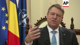 AP interview with Romanias President Iohannis [upl. by Nabru]