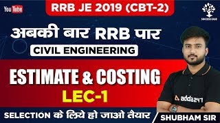 Lec01  Estimation amp Costing  Civil Engg Shubham Sir  SSC JE  Success Ease [upl. by Nylyak376]