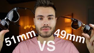 RayBan Clubmaster Size Comparison 49mm vs 51mm [upl. by Nickolas]