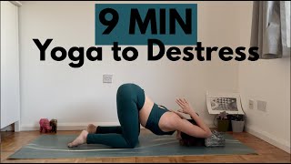 9 Min Yoga to Destress  Rockberry Yoga [upl. by Pax]