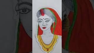 Durga na paintingajeebdastanhaiyeh justart drawing artandcraft [upl. by Nnylrebma]