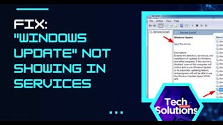 SOLVED quotWindows Updatequot is Missing from Services Troubleshooting Steps [upl. by Costin667]