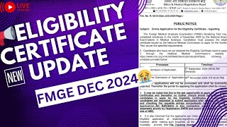 🔥 Eligibility Certificate for FMGE exam DEC 2024  NMC update full process to get EC mbbs nmc [upl. by Ulick5]