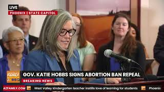 LIVE Arizona Gov Katie Hobbs signs abortion ban repeal [upl. by Nylatsirk]