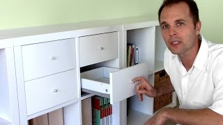 How to assemble Ikea bookshelf drawers  EXPEDIT KALLAX shelf [upl. by Ailatan]