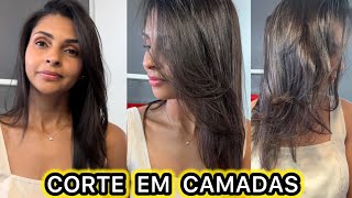 COMO CORTAR O CABELO EM CAMADAS SOZINHA✂️cortedecabelo cortecamadas mudançadevisual cabelo [upl. by Emery]