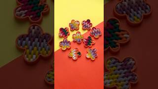 Making BARGELLO PINS 🌼handmade diy clay art creative fashion colors flowers summer [upl. by Esahc]