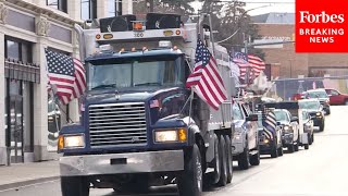 HAPPENING NOW US Freedom Convoy Heads To Washington DC [upl. by Deni169]