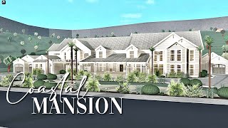 Bloxburg Coastal Farmhouse Mansion  No Transform Plus  LARGE PLOT House Build [upl. by Xela]