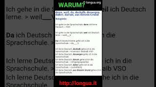 Warum weil da denn deshalb deswegen daher darum wegen aufgrund aus diesem Grund why [upl. by Aslin]