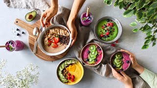 5 BREAKFAST SMOOTHIE BOWLS » easy  nutritious [upl. by Harrak690]